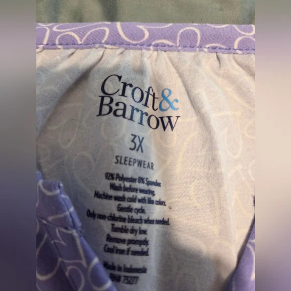 Croft & Barrow Sleepwear Purple Hearts Sleep Dress - Picture 4 of 8